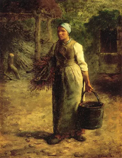 Woman Carrying Firewood and a Pail Jean-Francois Millet